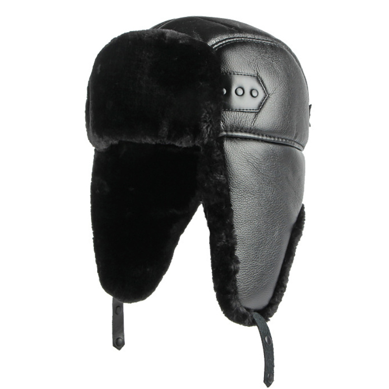 Leather Work Hat - HT4002 جديد بو الجلود الروسية قبعة