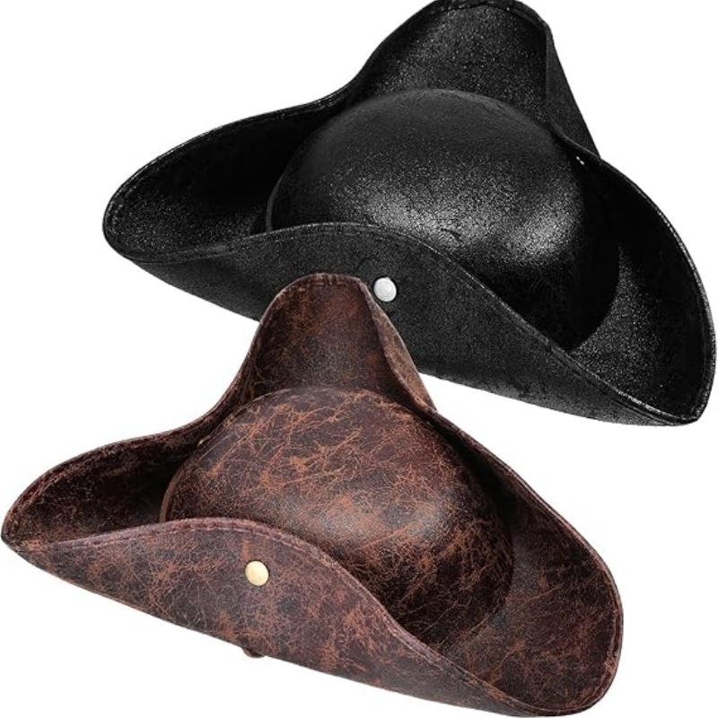 Leather Work Hat - فو الجلود القراصنة قبعة خمر التجاعيد