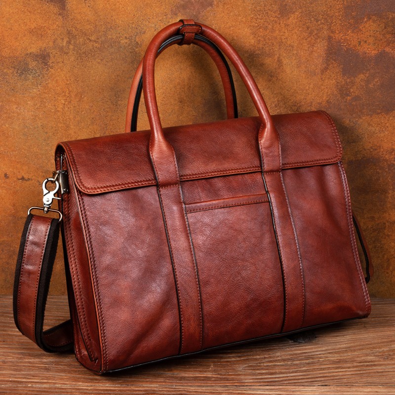 Leather Work Handbag - حقيبة يد من الجلد المدبوغ بالخضراوات