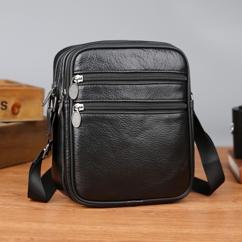 Leather Work Handbag - حقيبة كتف رجالية كاجوال من الجلد