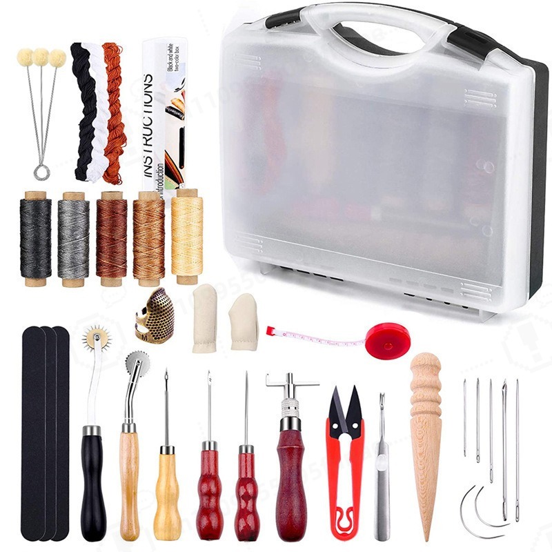 Leatherwork Kit - مجموعة أدوات الخياطة اليدوية للحرف الجلدية،
