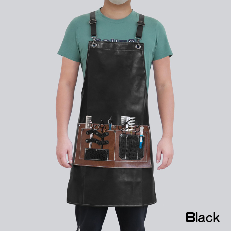 Leather Work Overalls - مريلة من جلد البولي يوريثان بشعار