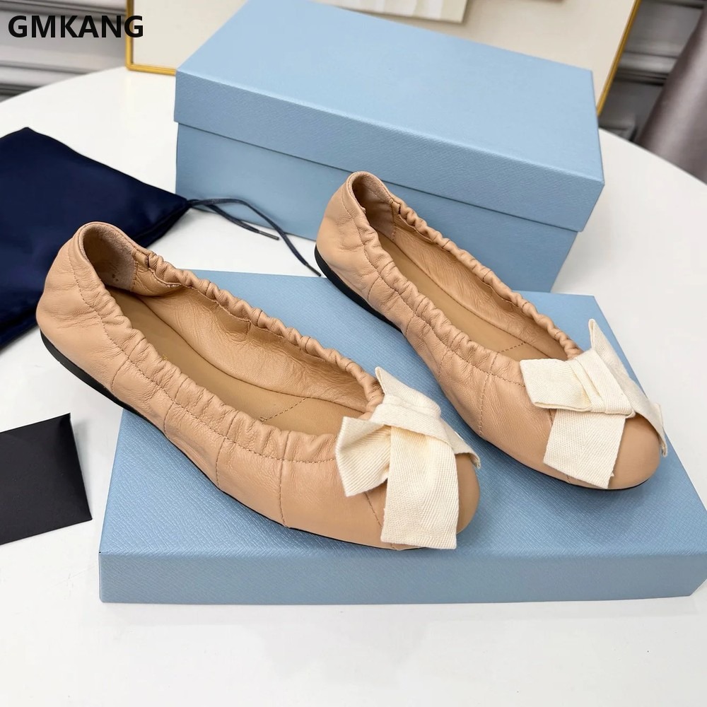 أحذية باليه نسائية مسطحة بفيون - مراجعة Leather Work Flats Women وسعره