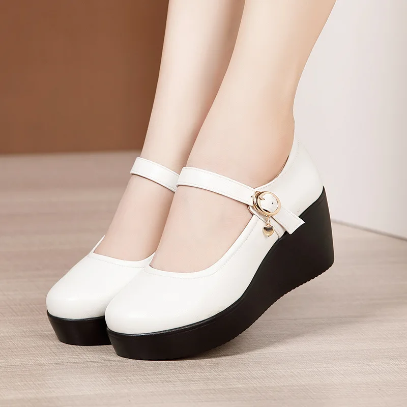 6 سنتيمتر صغيرة الحجم 32-43 خم - مراجعة Leather Work Flats Women وسعره