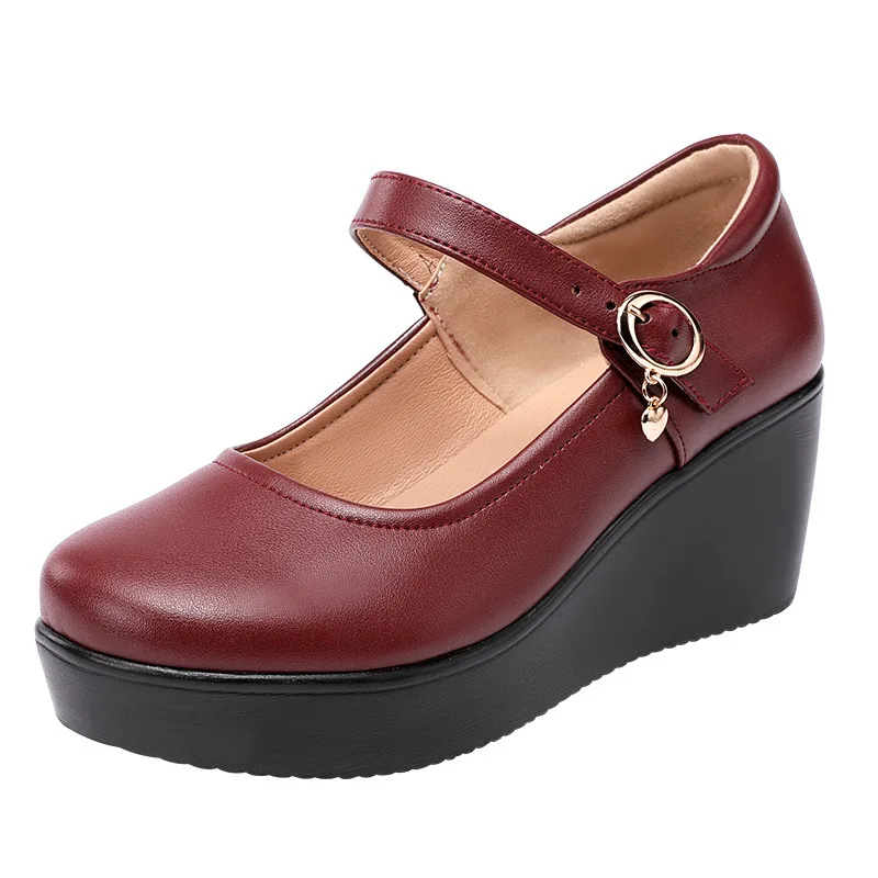 6 سنتيمتر صغيرة الحجم 32-43 خم - مراجعة Leather Work Flats Women وسعره