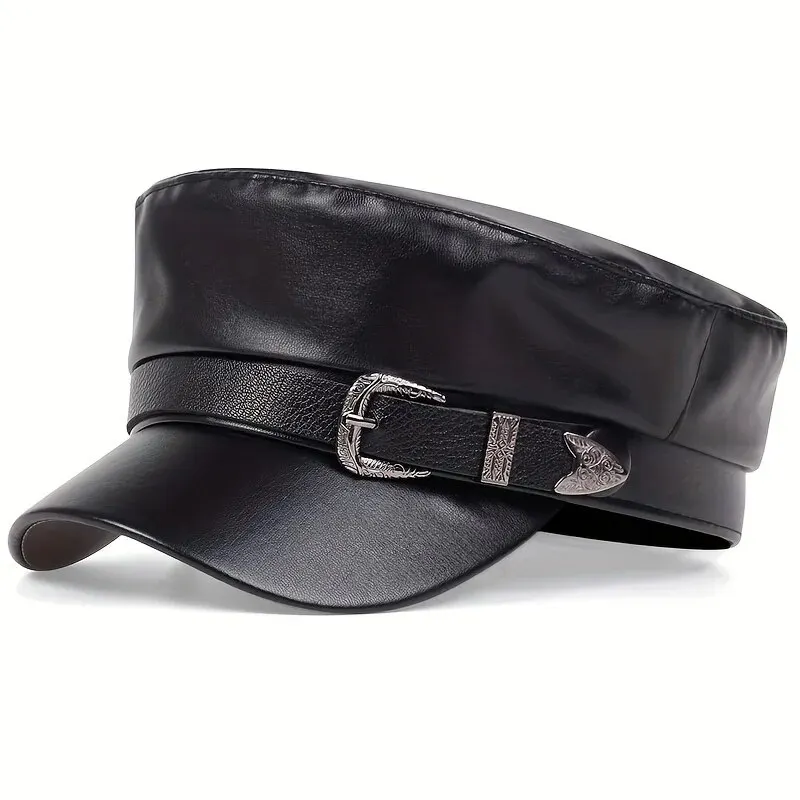 قبعات نسائية أنيقة بحزام كبير  - مراجعة Leather Work Hat وسعره