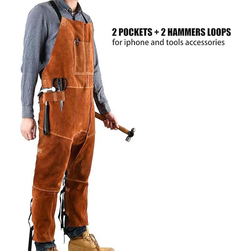بذلة رجالية السراويل المطبوعة  - مراجعة Leather Work Overalls وسعره