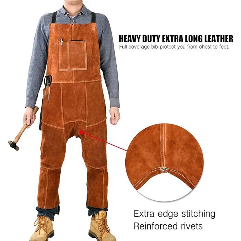 بذلة رجالية السراويل المطبوعة  - مراجعة Leather Work Overalls وسعره