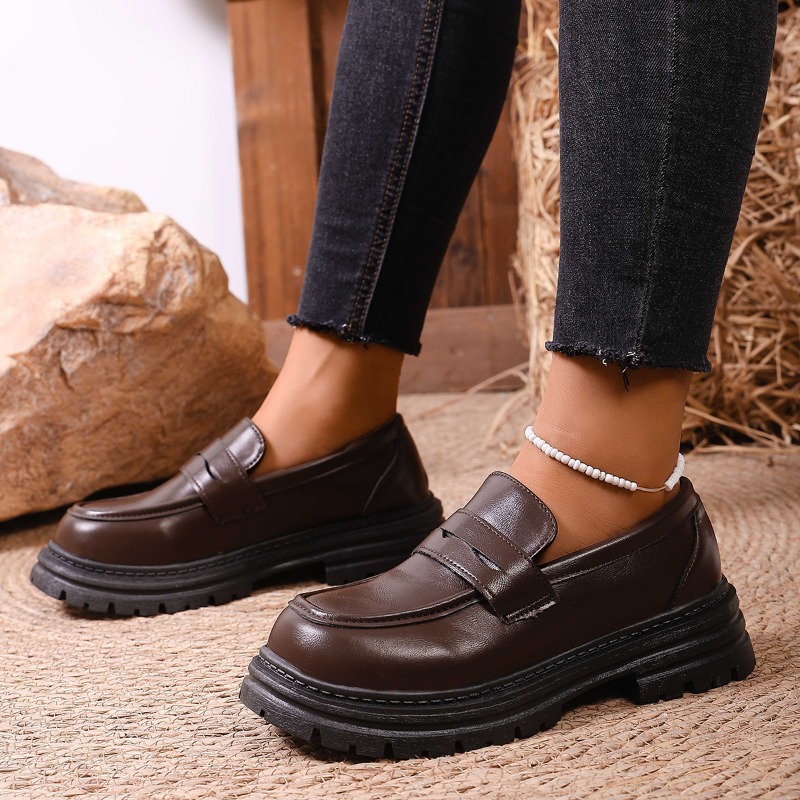 المرأة براون أحذية جلدية بدون  - مراجعة Leather Work Flats Women وسعره