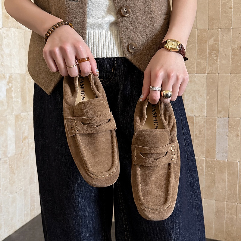 أحذية نسائية مسطحة للربيع والخ - مراجعة Leather Work Flats Women وسعره