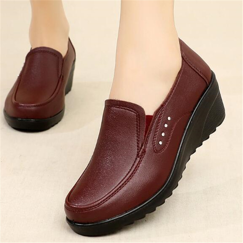أحذية نسائية ربيعية جديدة أحذي - مراجعة Leather Work Flats Women وسعره