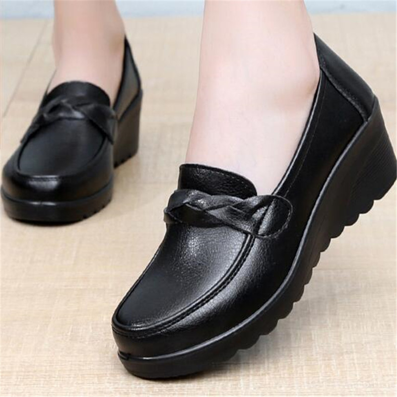 أحذية نسائية ربيعية جديدة أحذي - مراجعة Leather Work Flats Women وسعره