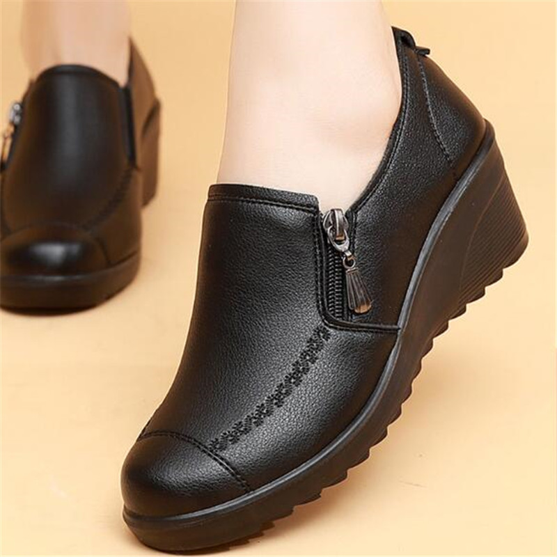 أحذية نسائية ربيعية جديدة أحذي - مراجعة Leather Work Flats Women وسعره