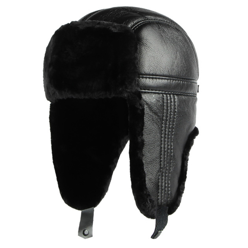 HT4002 جديد بو الجلود الروسية  - مراجعة Leather Work Hat وسعره