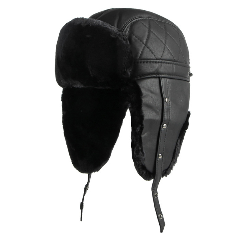 HT4002 جديد بو الجلود الروسية  - مراجعة Leather Work Hat وسعره
