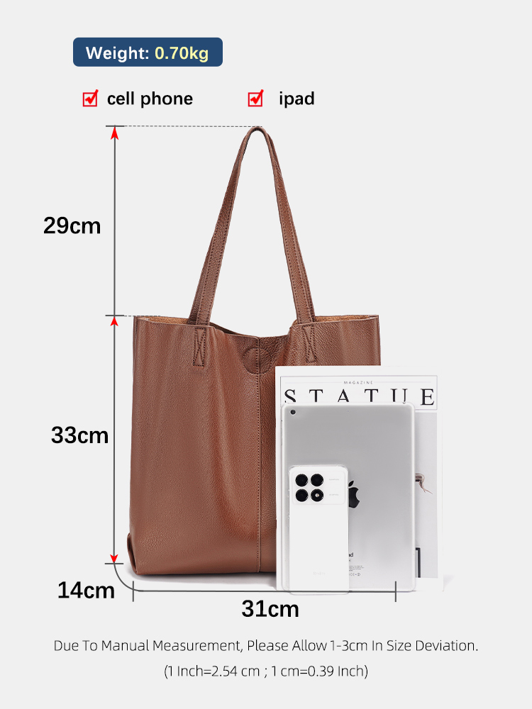 حقيبة يد نسائية كبيرة السعة من - مراجعة Leather Work Handbag وسعره