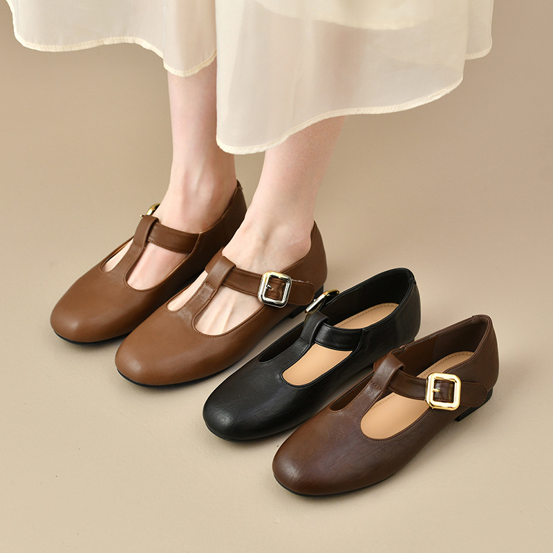 أحذية نسائية مسطحة من الجلد بح - مراجعة Leather Work Flats Women وسعره