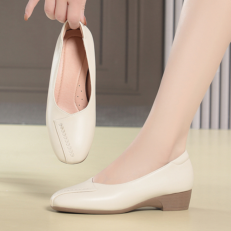 أحذية نسائية مسطحة من الجلد ال - مراجعة Leather Work Flats Women وسعره