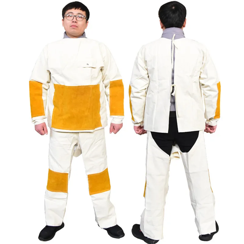 لحام الملابس قماش جلد البقر بد - مراجعة Leather Work Overalls وسعره