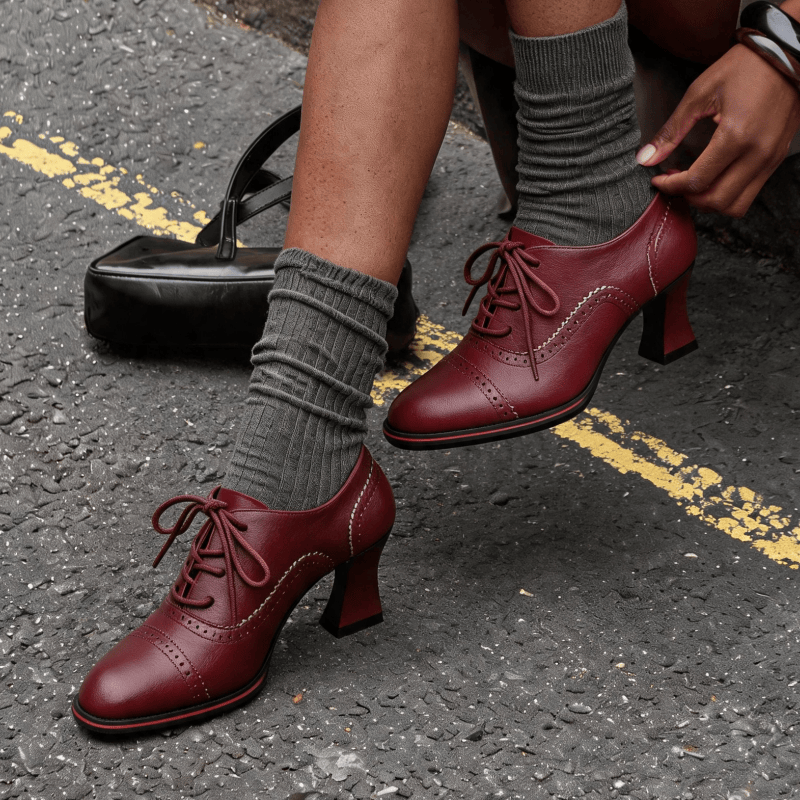 أحذية أكسفورد نسائية من الجلد  - مراجعة Leather Work Flats Women وسعره