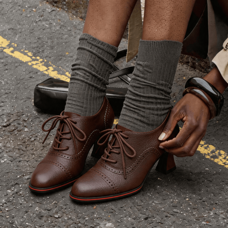 أحذية أكسفورد نسائية من الجلد  - مراجعة Leather Work Flats Women وسعره