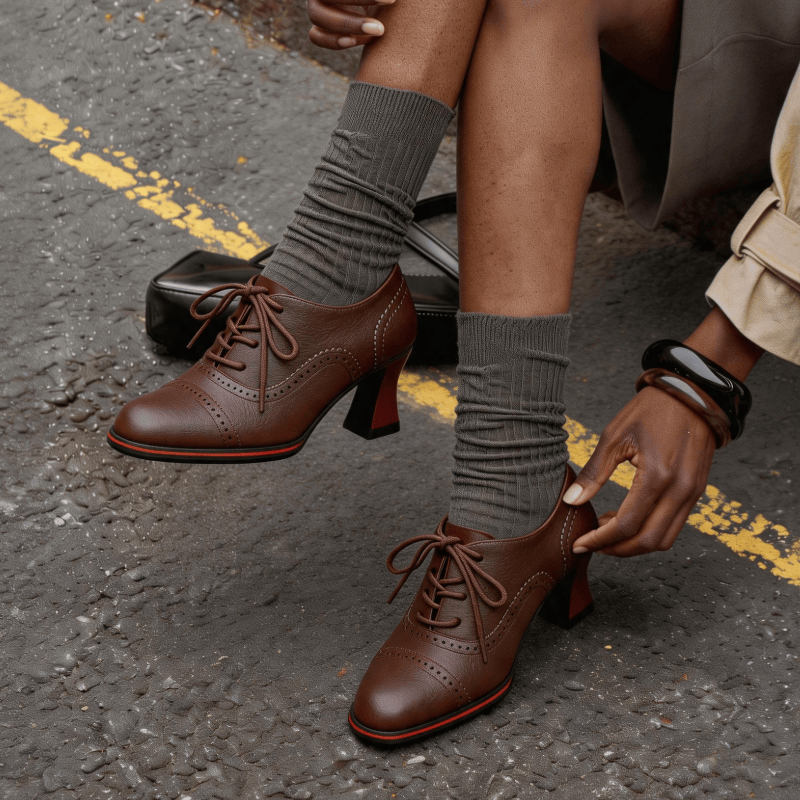 أحذية أكسفورد نسائية من الجلد  - مراجعة Leather Work Flats Women وسعره