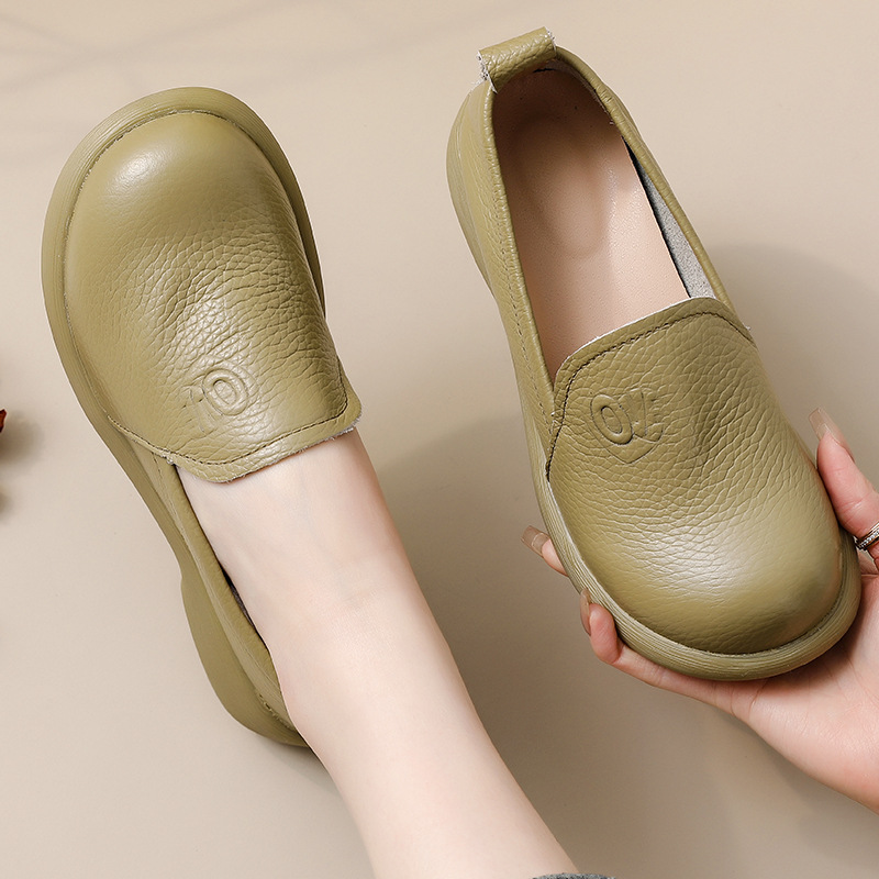2025 حقيقية أحذية جلدية بدون ك - مراجعة Leather Work Flats Women وسعره
