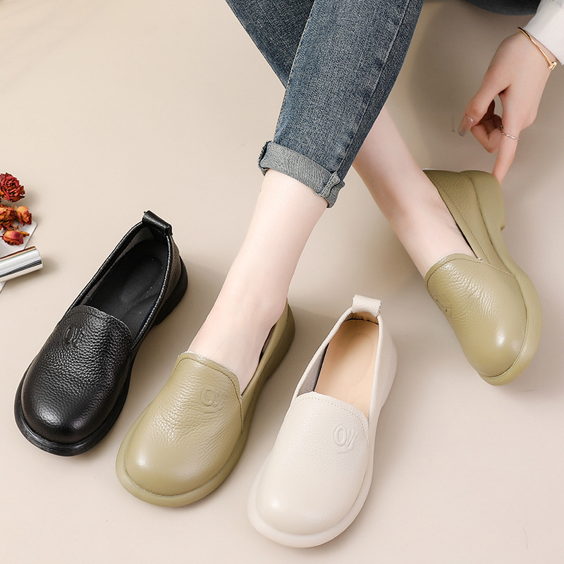 2025 حقيقية أحذية جلدية بدون ك - مراجعة Leather Work Flats Women وسعره